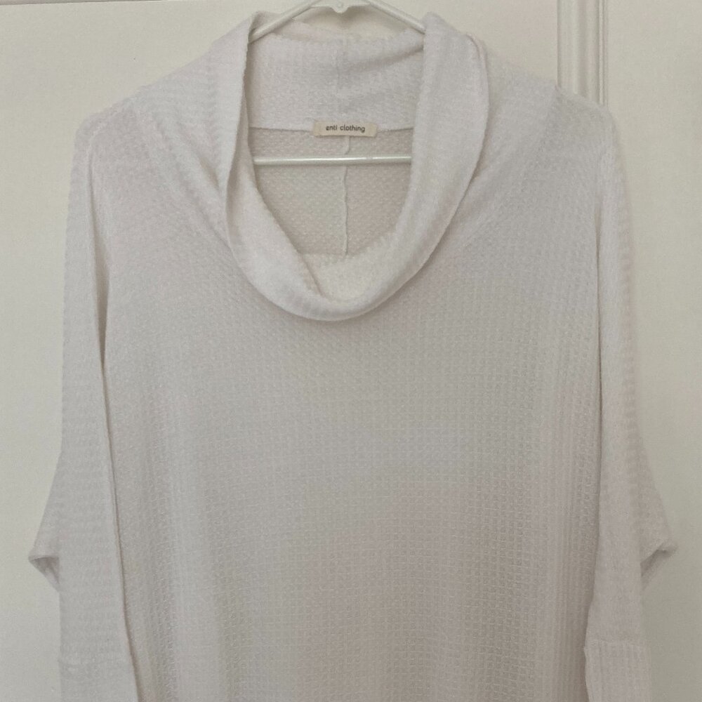 Sheer lightweight cowl neck long sleeve